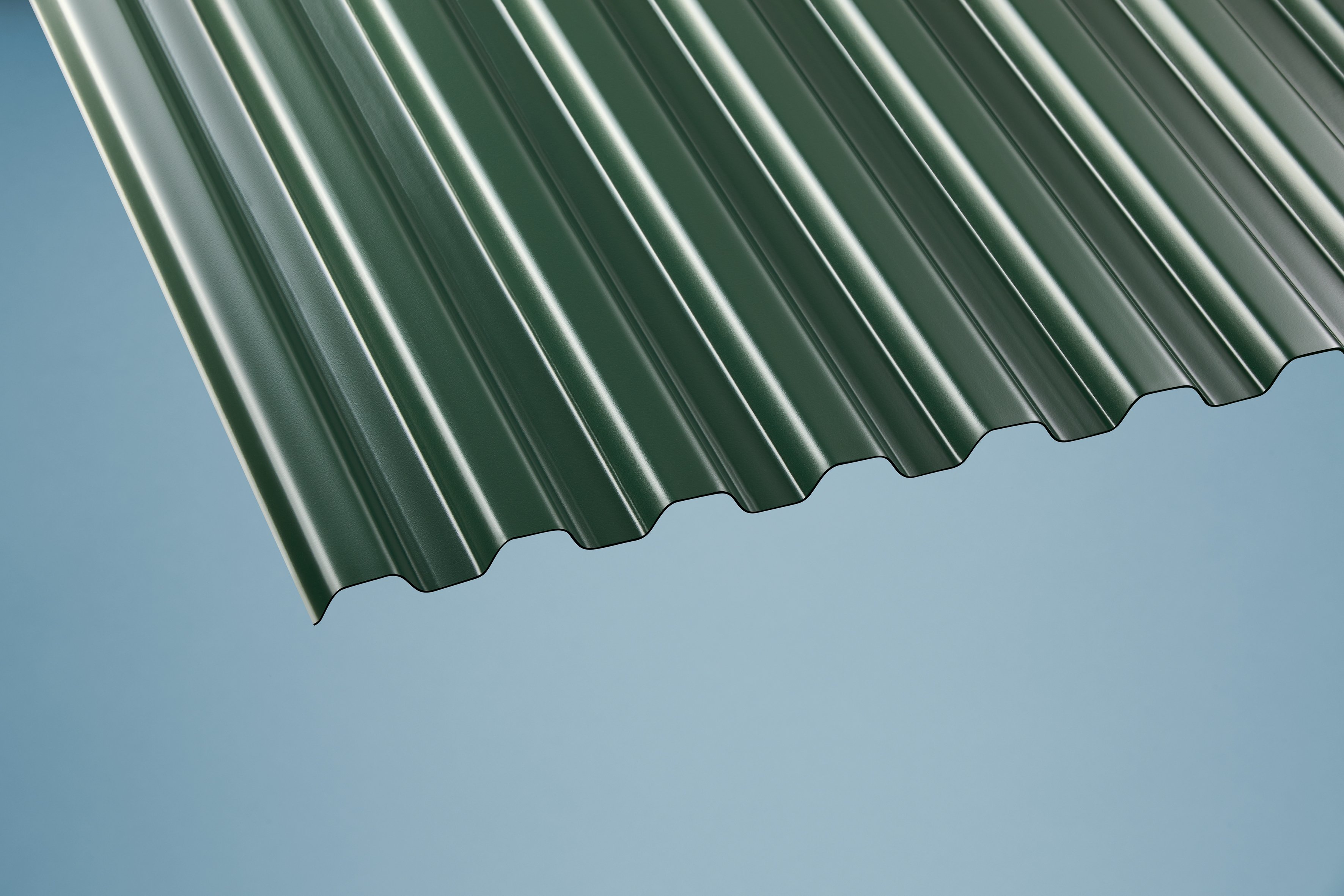 PVC Wellplatte moosgrün Trapez 70/18 HART PVC WBS - 200 x 90 cm
