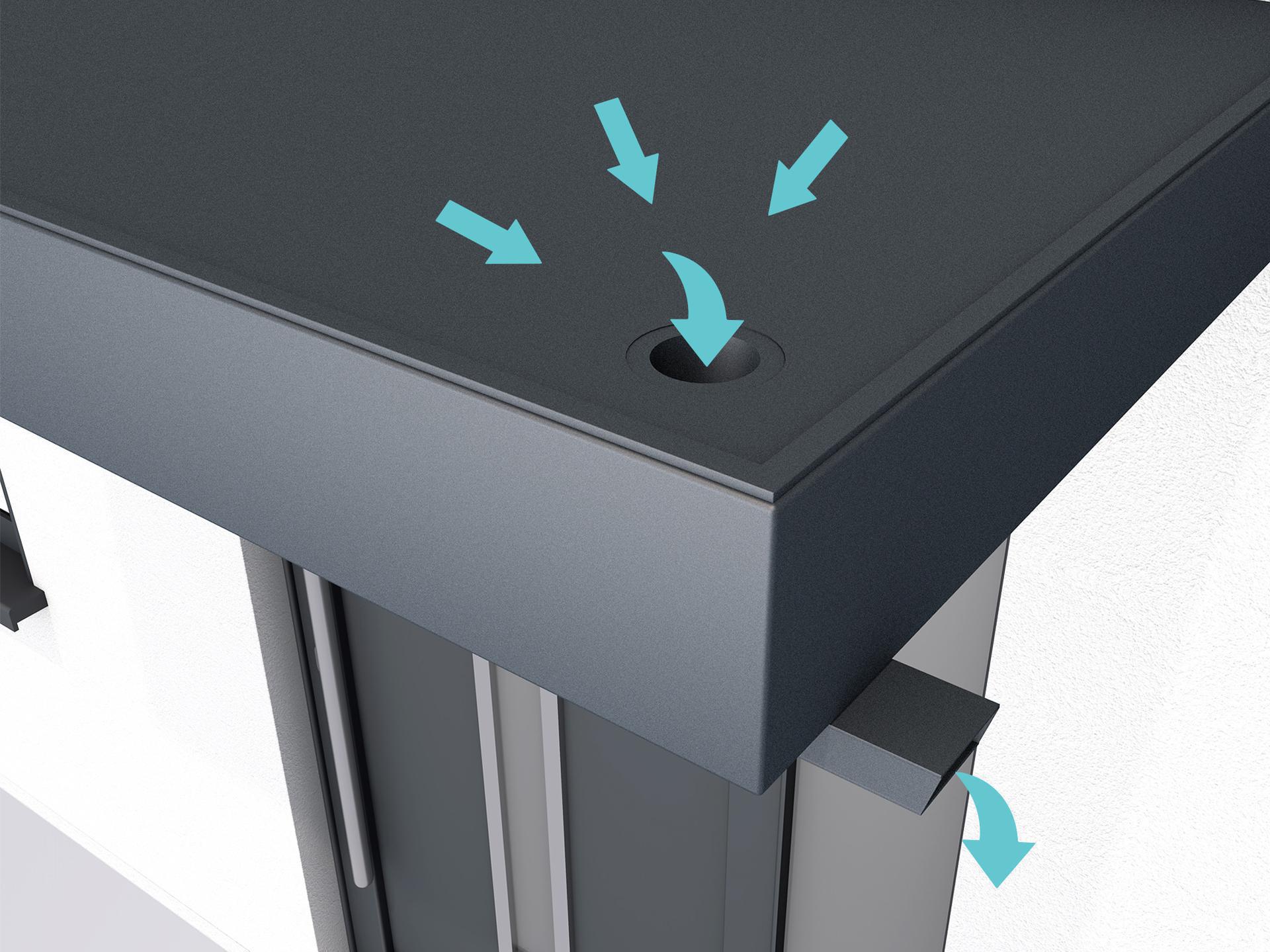 Rechteckvordach BS 180 x 90 - RAL 9006 Weißaluminium